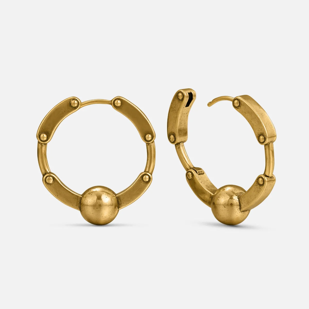 INDUSTRIAL SPHERE LINK EARRINGS