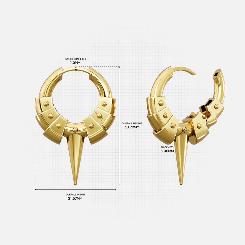 INTERLOCK SPIKE HOOP EARRINGS
