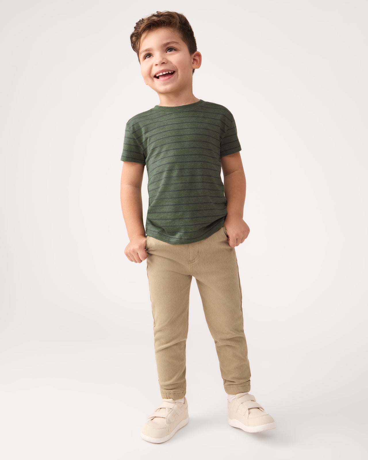 Olive Stripes Short Sleeve Relaxed Tee