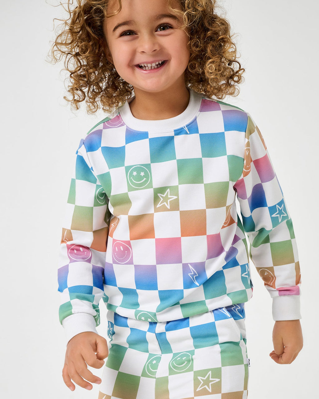 Ombre Cheery Checks Crewneck Sweatshirt