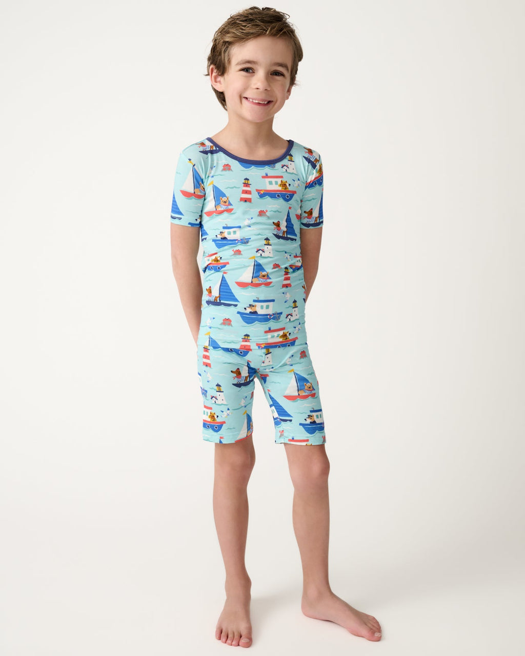 Nautical Paws Two-Piece Short Sleeve & Shorts Pajama Set