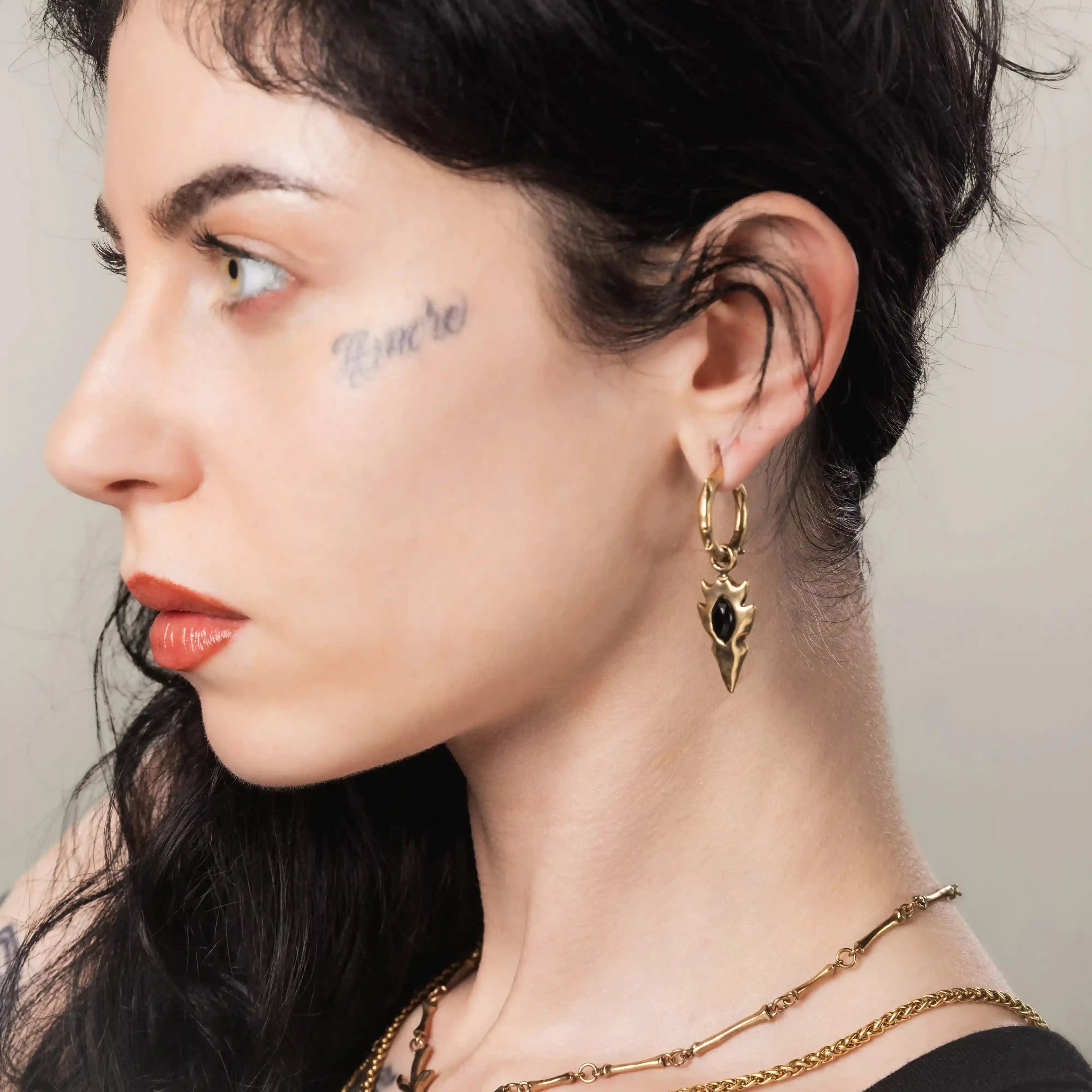 KNAPPED STONE EARRINGS