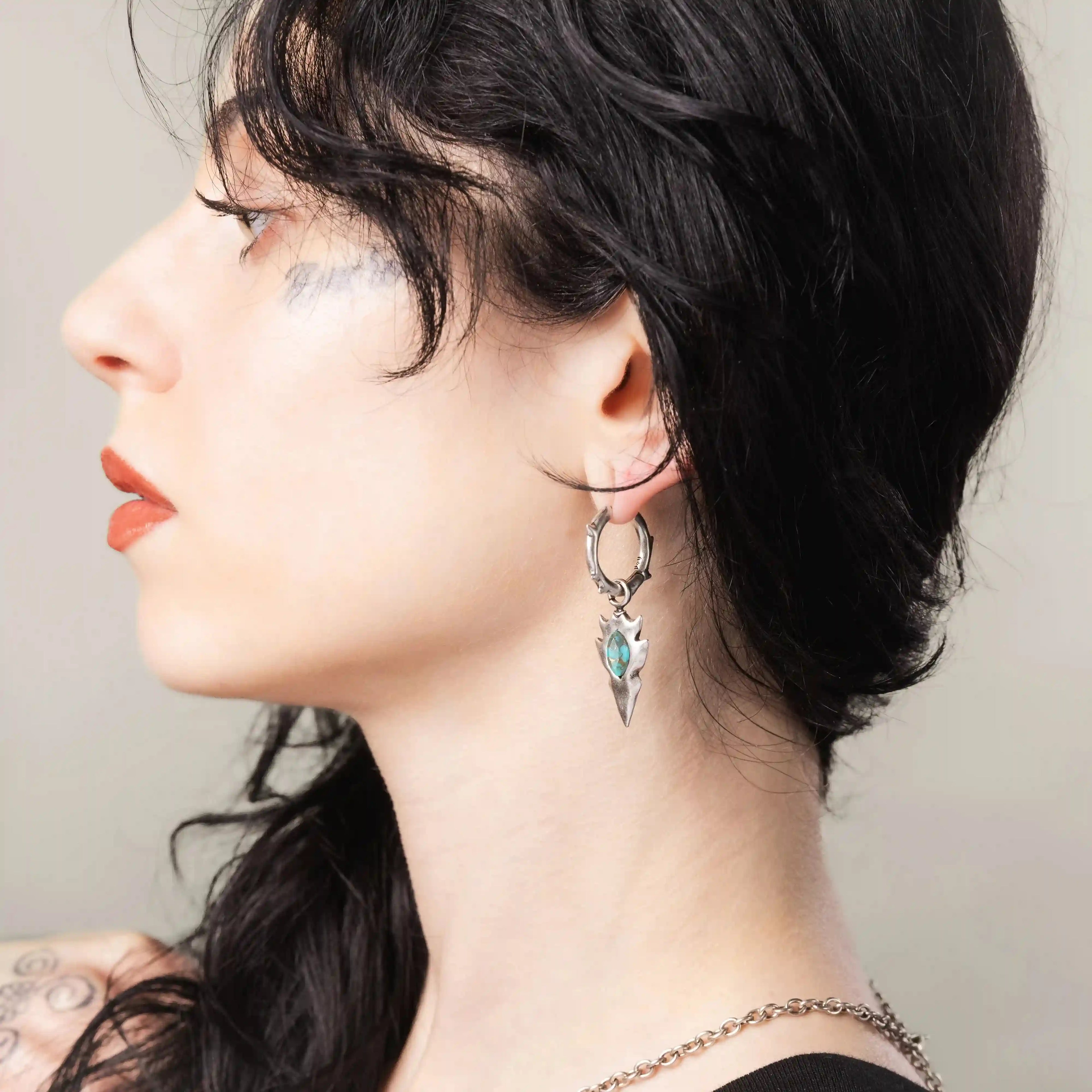 KNAPPED STONE EARRINGS